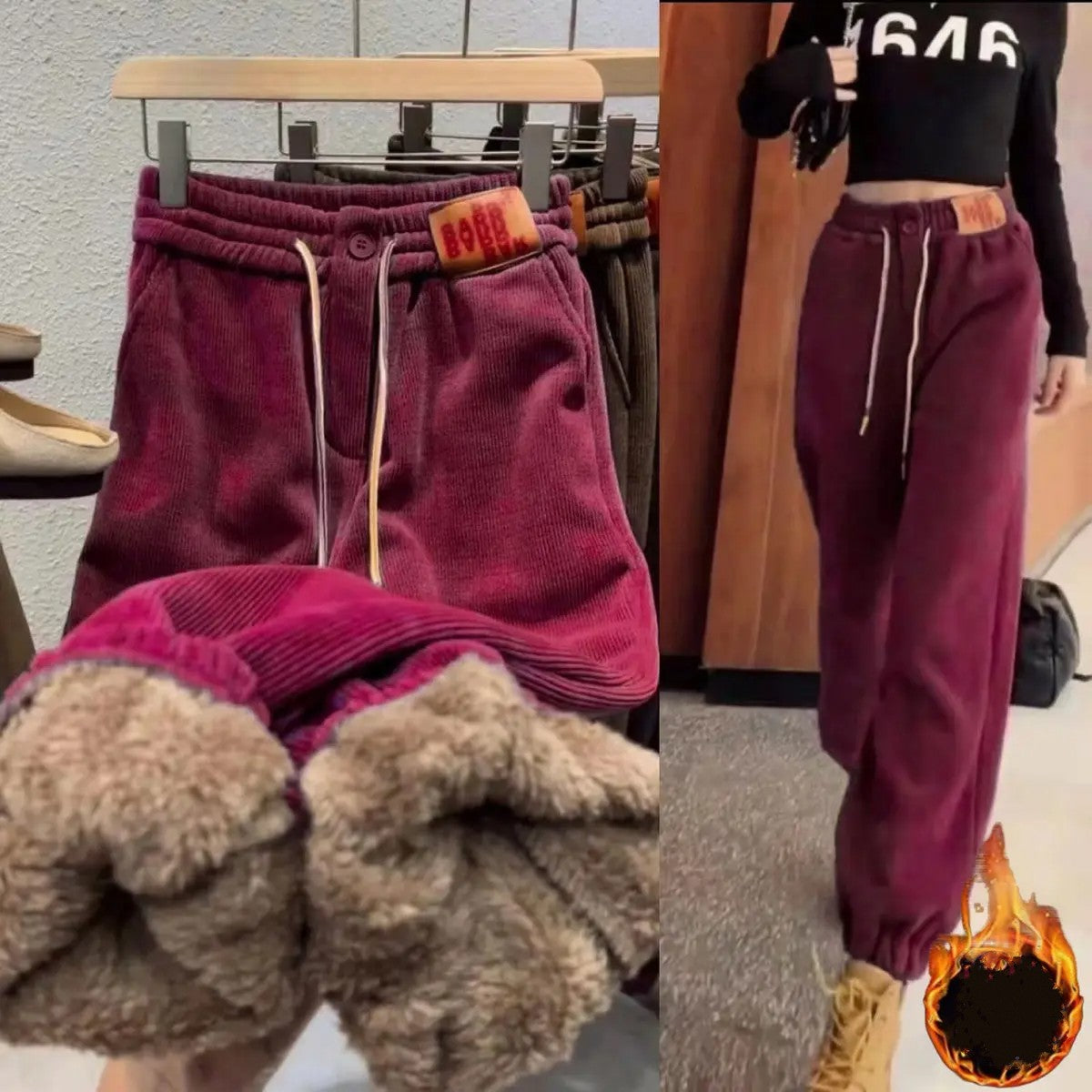 Monica Winter Joggingbroek | Warme Pluche Voering & Casual Ontwerp