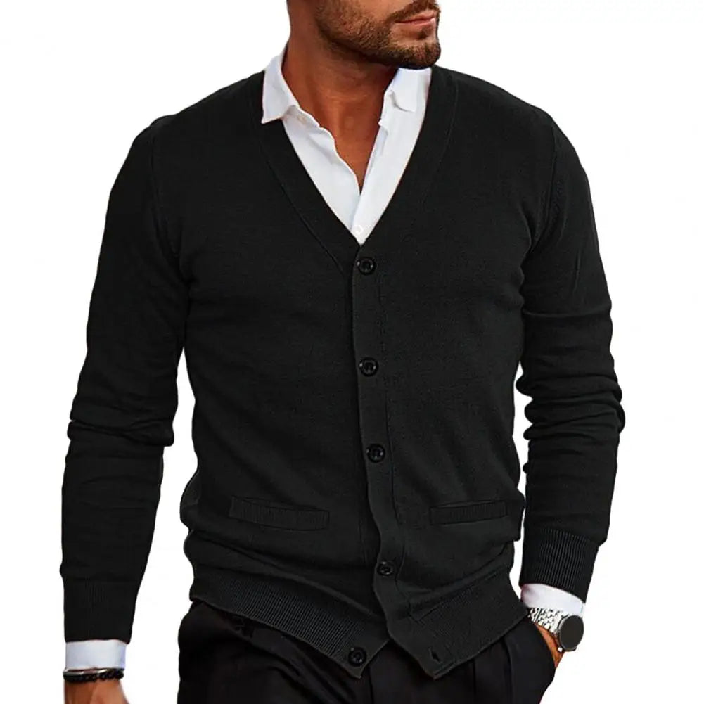 Mubilux Gebreide V-hals Cardigan voor Heren – Stijlvol, Comfortabel en Tijdloos