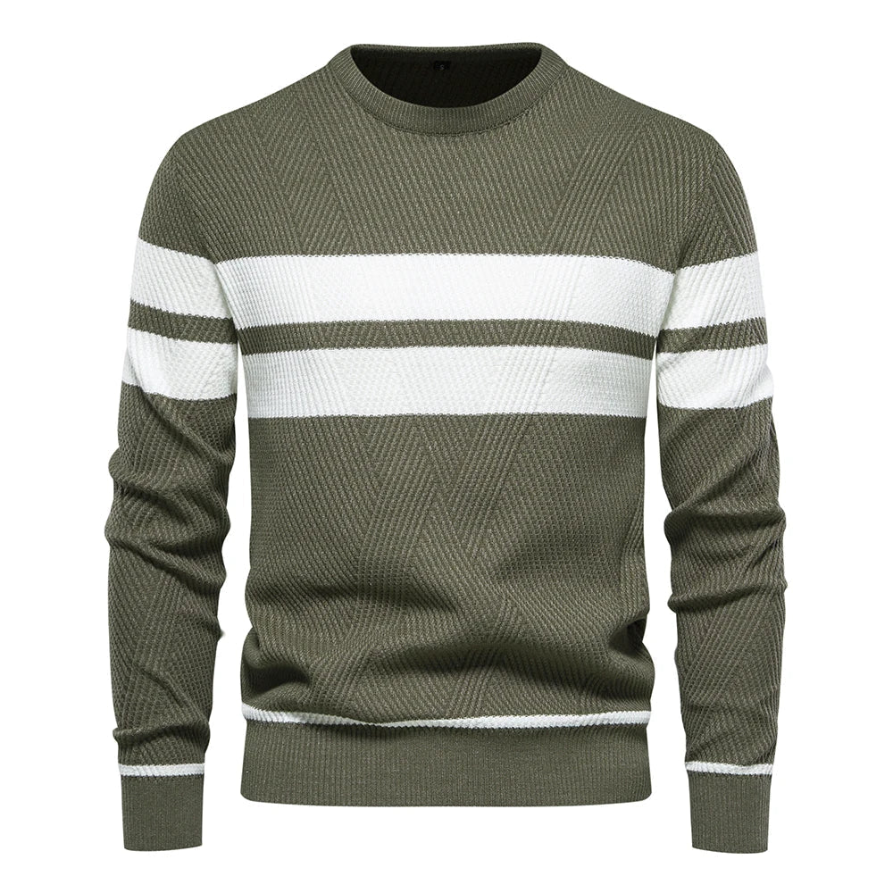Mubilux Liam Heren warme sweater met witte strepen
