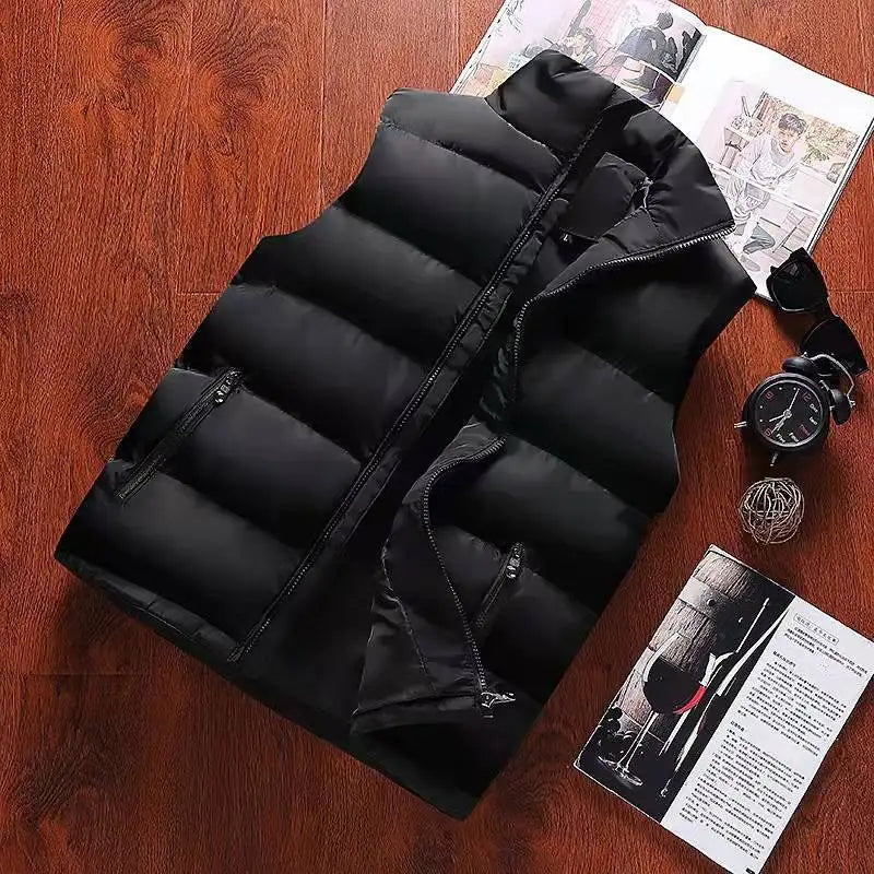 Mubilux Le Chic - Heren Waterdicht Wintervest, Warm Mouwloos Ritsjack met Opstaande Kraag