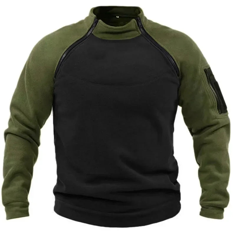 Mubilux Loi - Heren Lange Mouwen Color Block Sweatshirt met Handige Voorzak