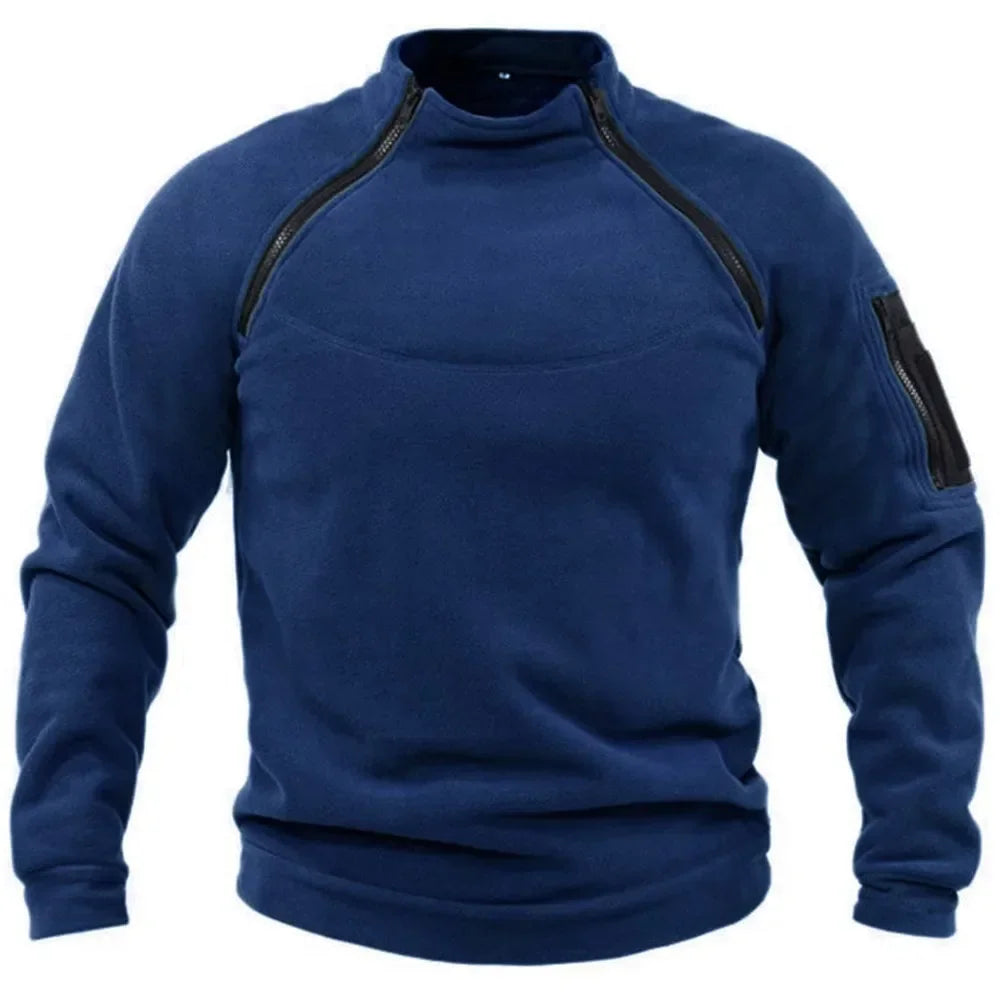 Mubilux Loi - Heren Lange Mouwen Color Block Sweatshirt met Handige Voorzak