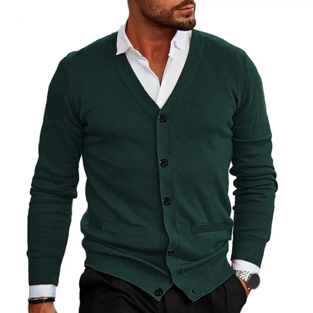 Mubilux Gebreide V-hals Cardigan voor Heren – Stijlvol, Comfortabel en Tijdloos