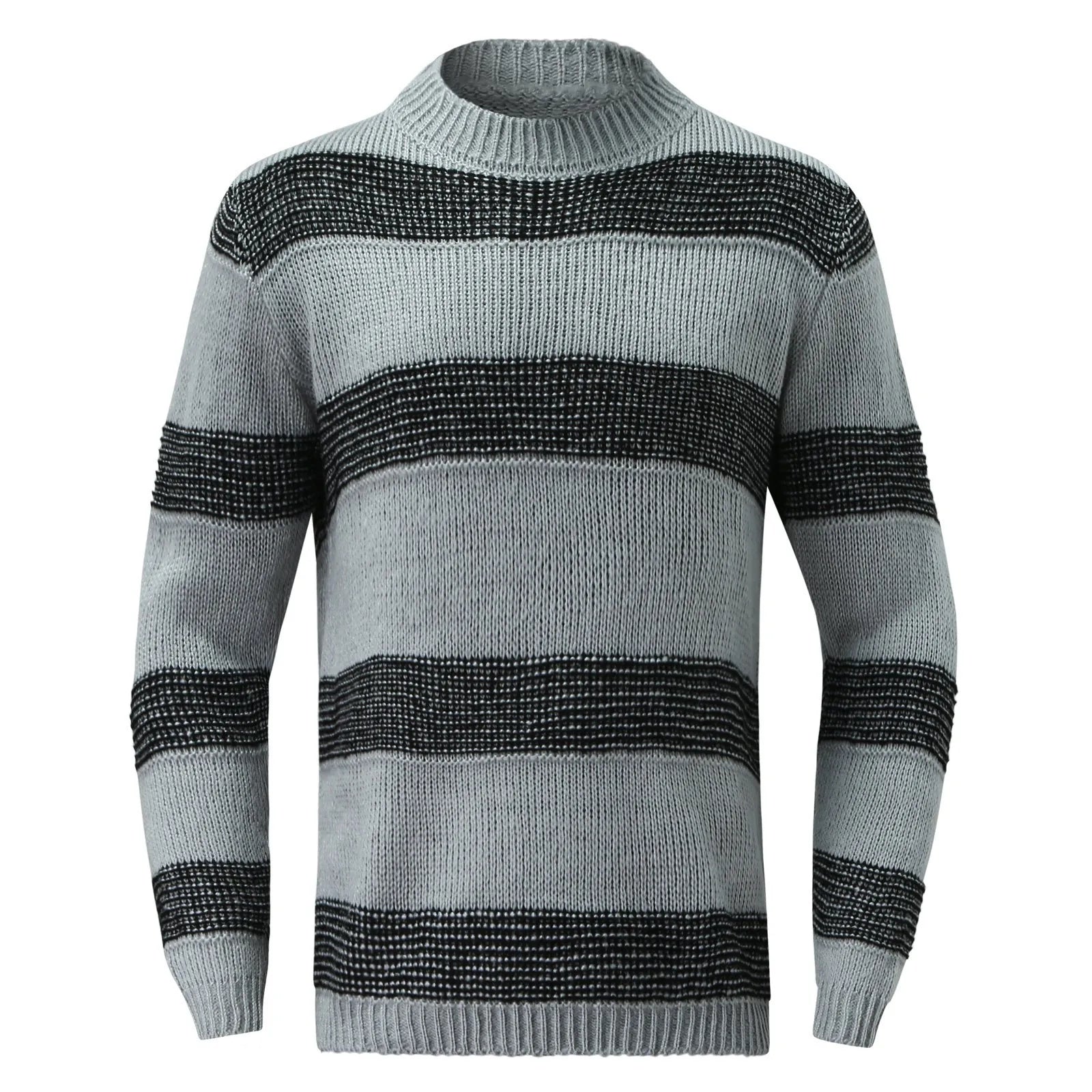 Mubilux Stripe - Heren Gestreepte Gebreide Trui, Casual Ronde Hals Pullover voor Herfst en Winter