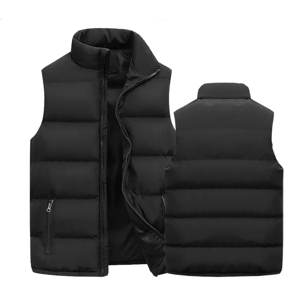 Mubilux Le Chic - Heren Waterdicht Wintervest, Warm Mouwloos Ritsjack met Opstaande Kraag