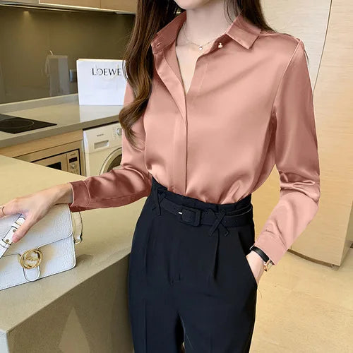 Mubilux Amanda | Chemisier en satin élégant et stylé