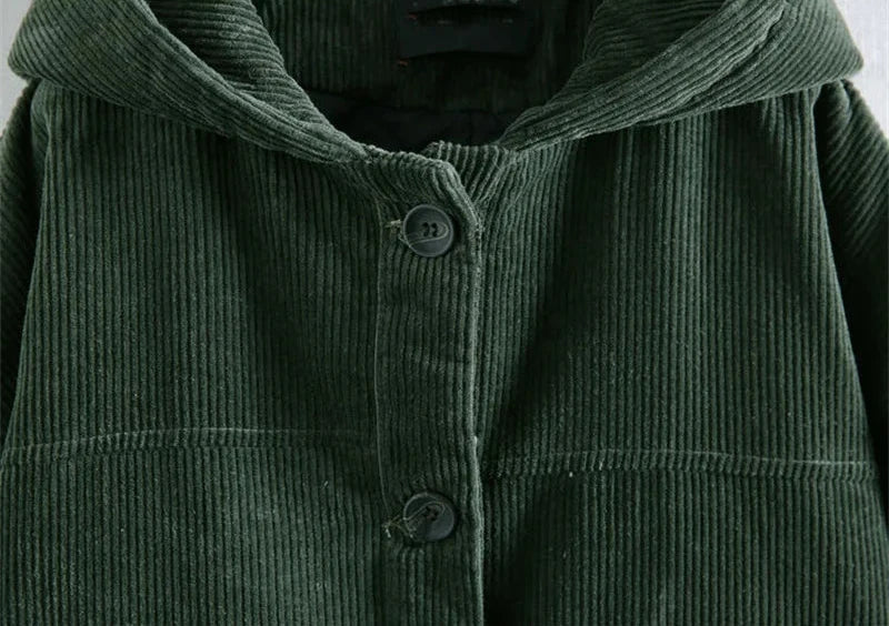 Gewatteerd Corduroy Jack met Capuchon voor Dames | Warm & Stijlvol | Heavena