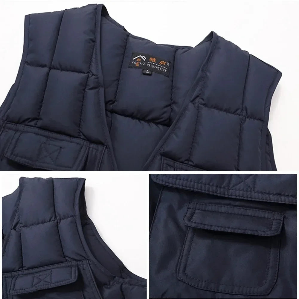 Mubilux Milo - Heren Warme en Lichtgewicht Winter Tactische Vest met Meerdere Zakken