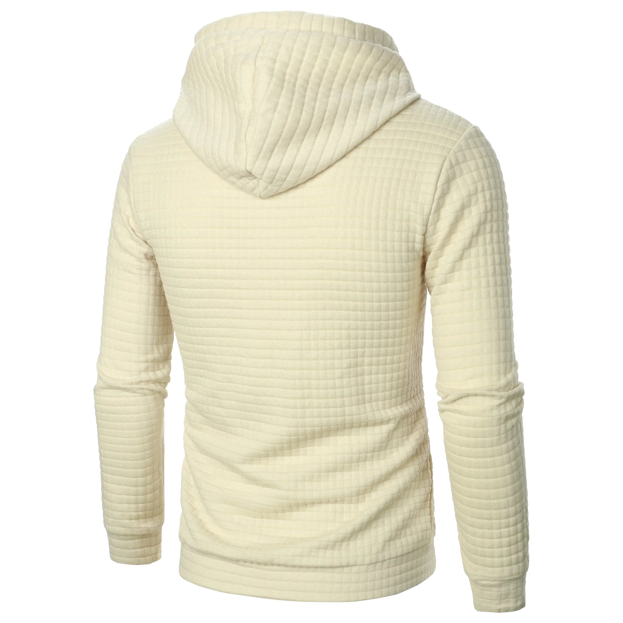 Mubilux Jacq - Heren Herfst/Winter Hoodie Sweatshirt met Jacquard Ruitpatroon, Stijlvol en Warm