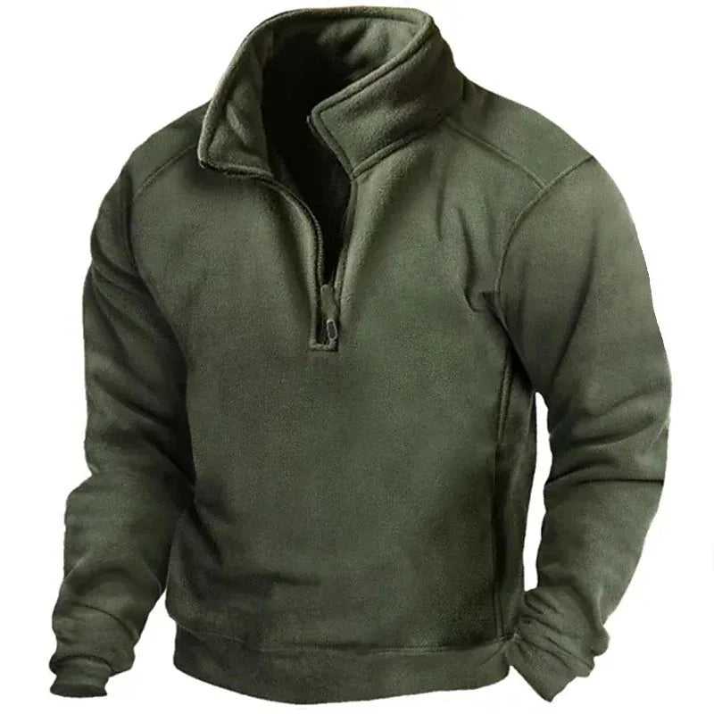 Elevada - Heren Herfst Sweatshirt met Halve Rits, Trendy Pullover met Opstaande Kraag