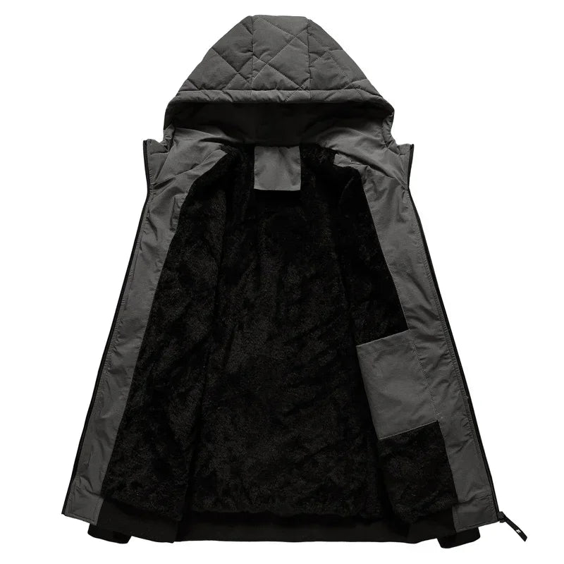 Mubilux Deco - Heren Gewatteerde Jas met Capuchon voor de Winter, Warm en Stijlvol