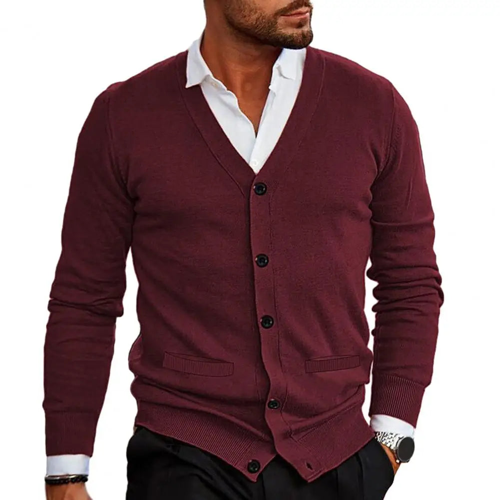 Mubilux Gebreide V-hals Cardigan voor Heren – Stijlvol, Comfortabel en Tijdloos