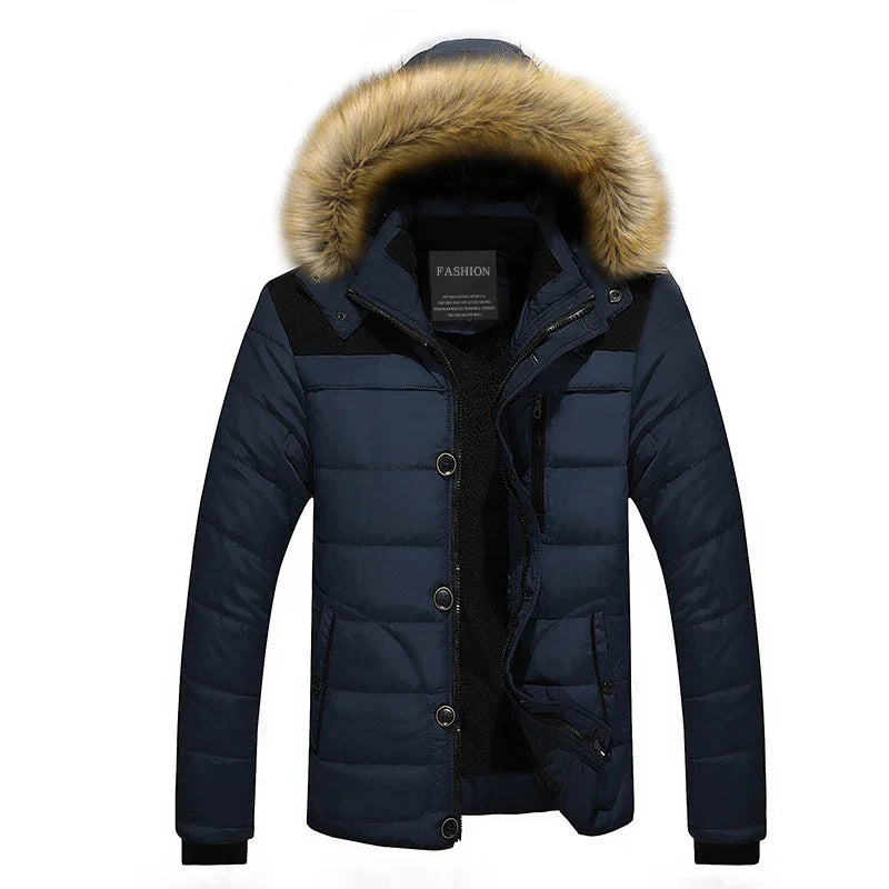Mubilux Leys - Heren Winter Parka met Afneembare Bontkraag, Warm en Waterbestendig
