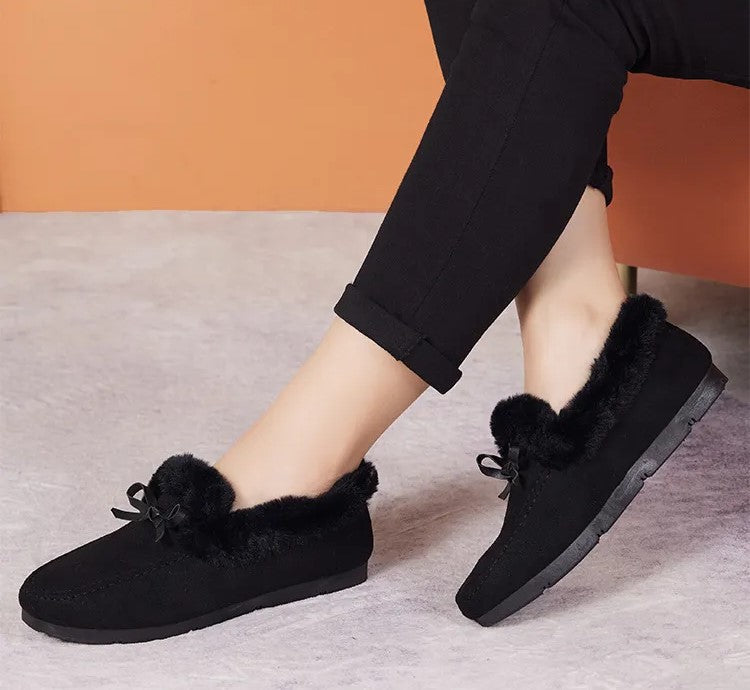 Alexa Winter Sloffen | Warme Pluche Sloffen met Charmant Strikdetail