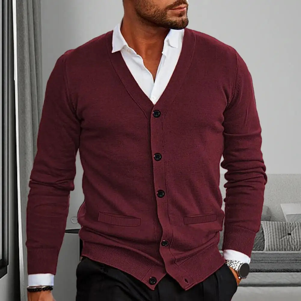 Mubilux Gebreide V-hals Cardigan voor Heren – Stijlvol, Comfortabel en Tijdloos