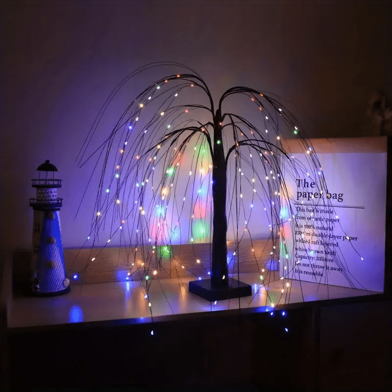 Saule pleureur lumineux - Élégance naturelle pour votre maison