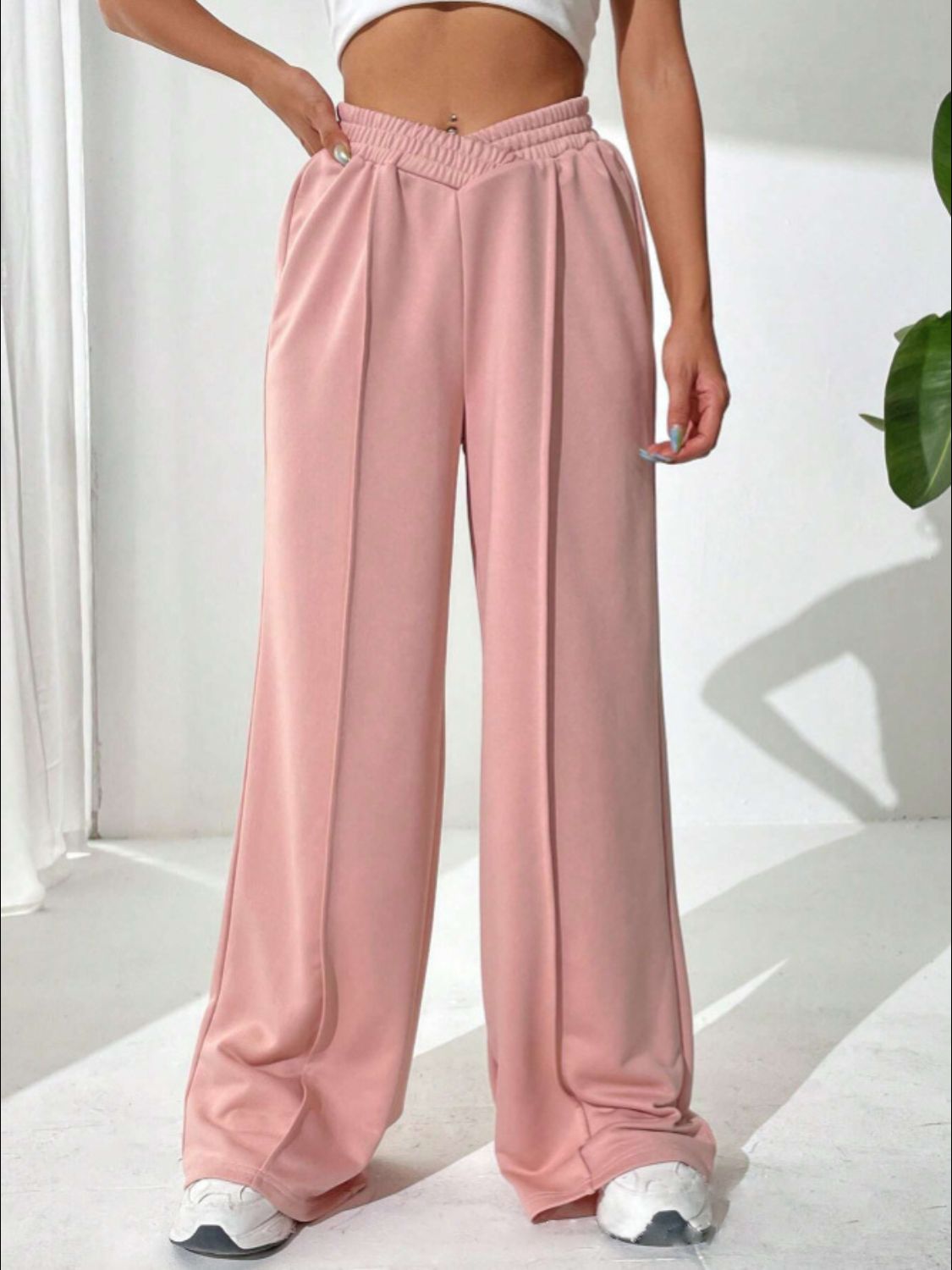 Elastische Taille Wijde Broek met Pockets - Comfort en Stijl
