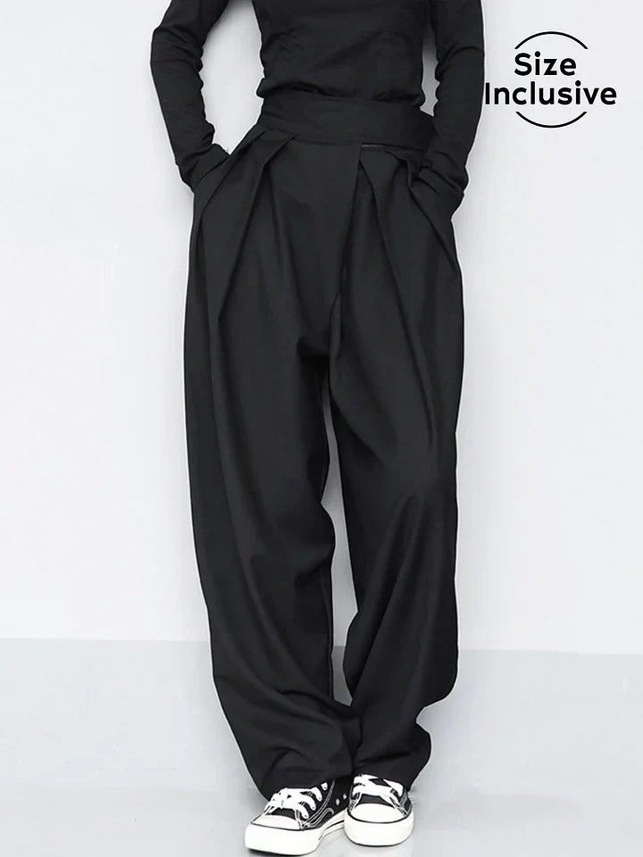 Britta | Pantalon large avec fermeture à scratch pour un style sans effort