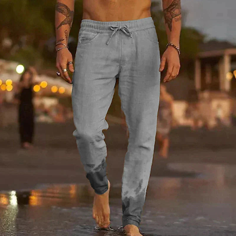 Mubilux – pantalons en lin décontractés pour hommes