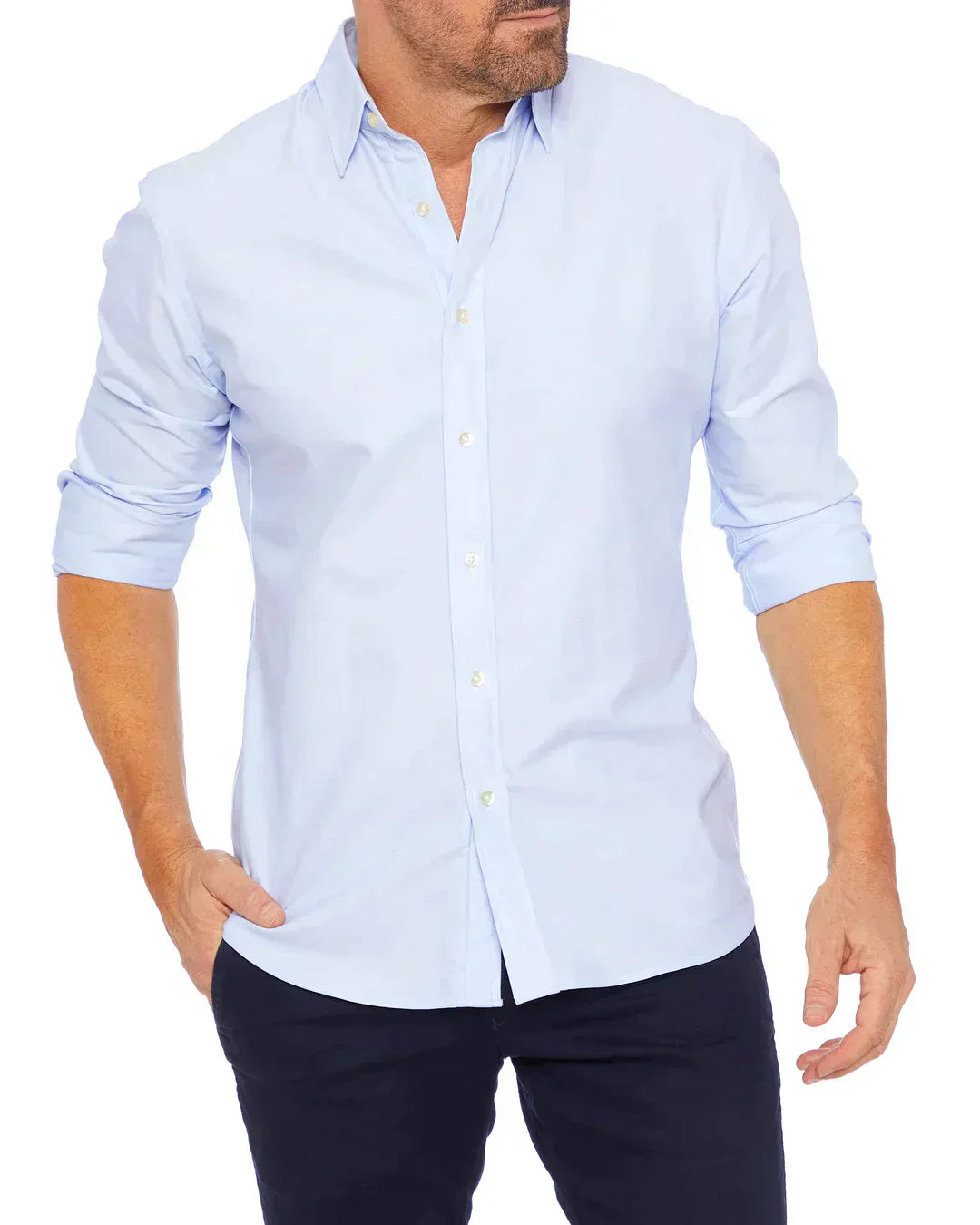 Chemise Stretch Elite Matthias avec Fermeture Éclair - Fait Main et Élégant