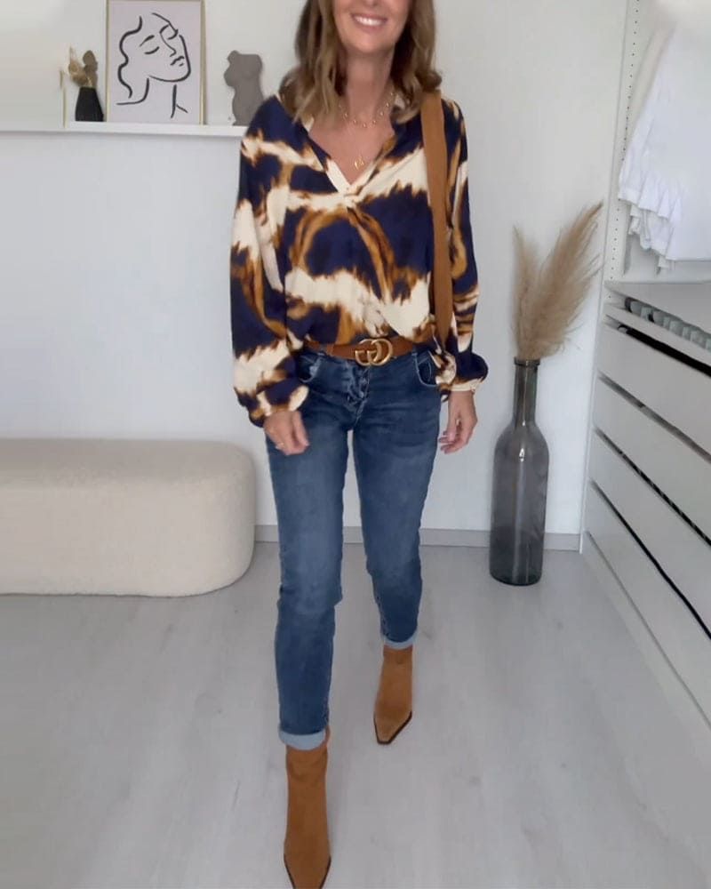 Lola – Comfortabele Top Met V-Hals Voor Tijdloze Elegantie