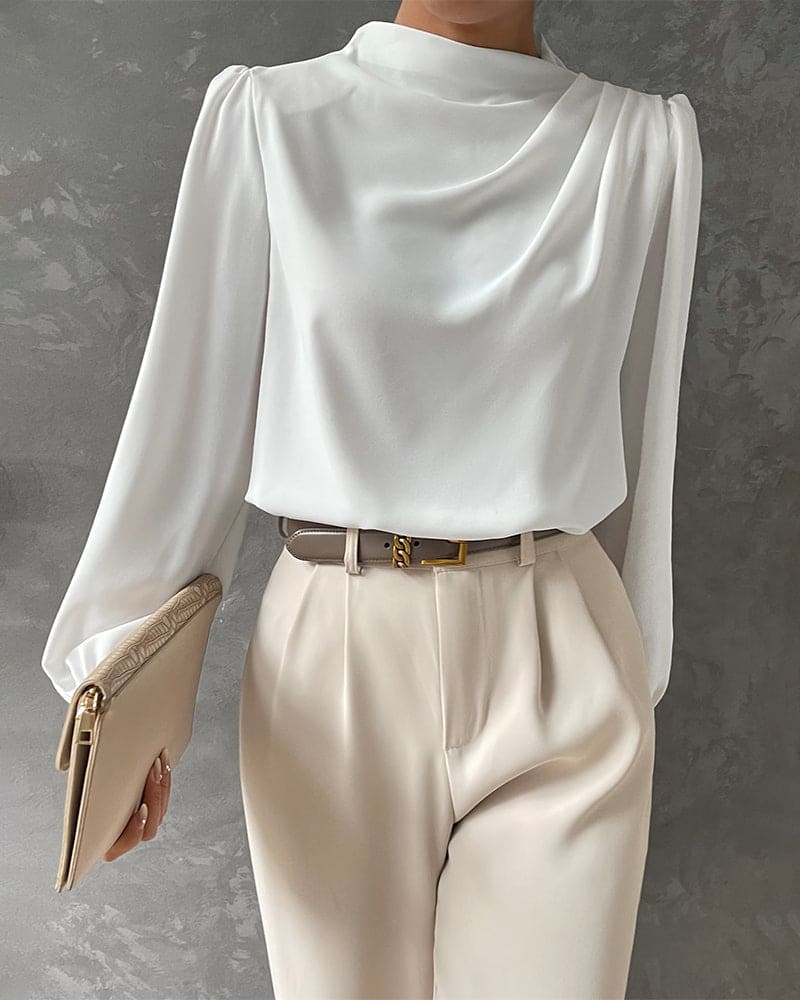 Isabella - Blouse élégante avec volants et col montant
