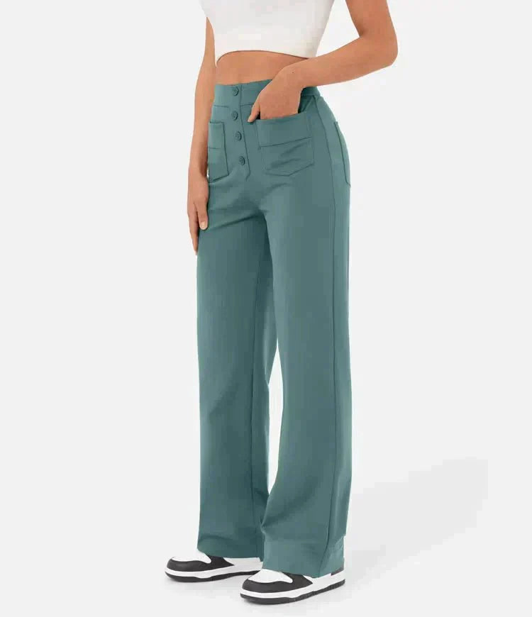 Elastische Broek met Hoge Taille