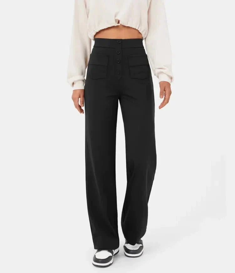 Elastische Broek met Hoge Taille