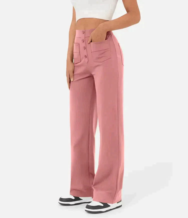 Elastische Broek met Hoge Taille
