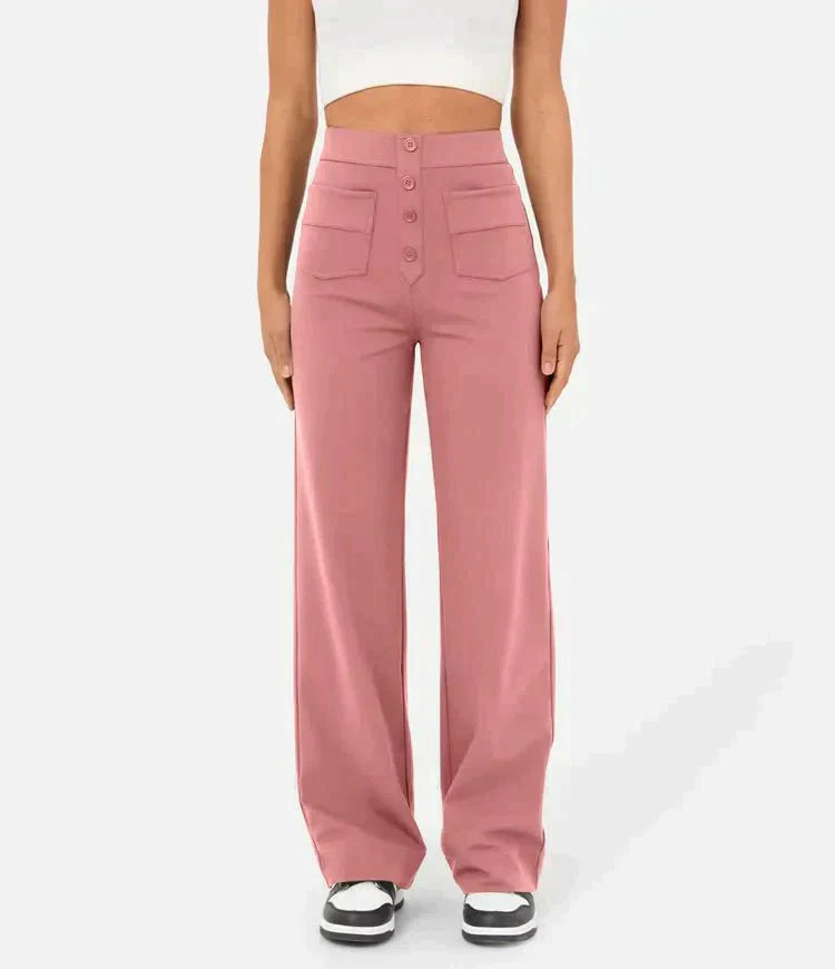 Elastische Broek met Hoge Taille