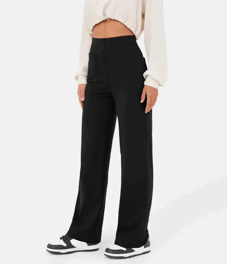 Elastische Broek met Hoge Taille