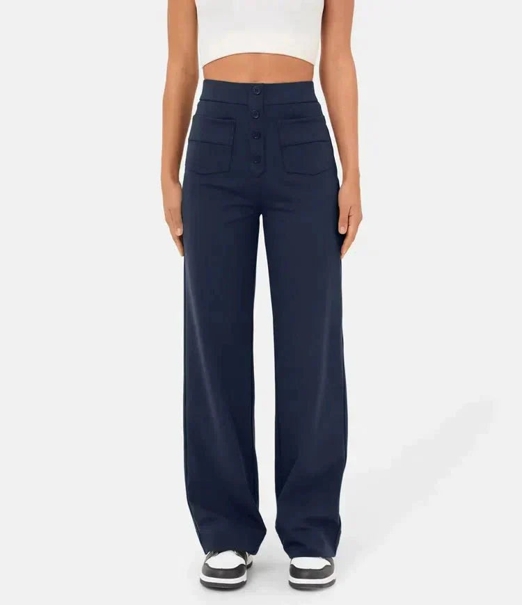 Elastische Broek met Hoge Taille