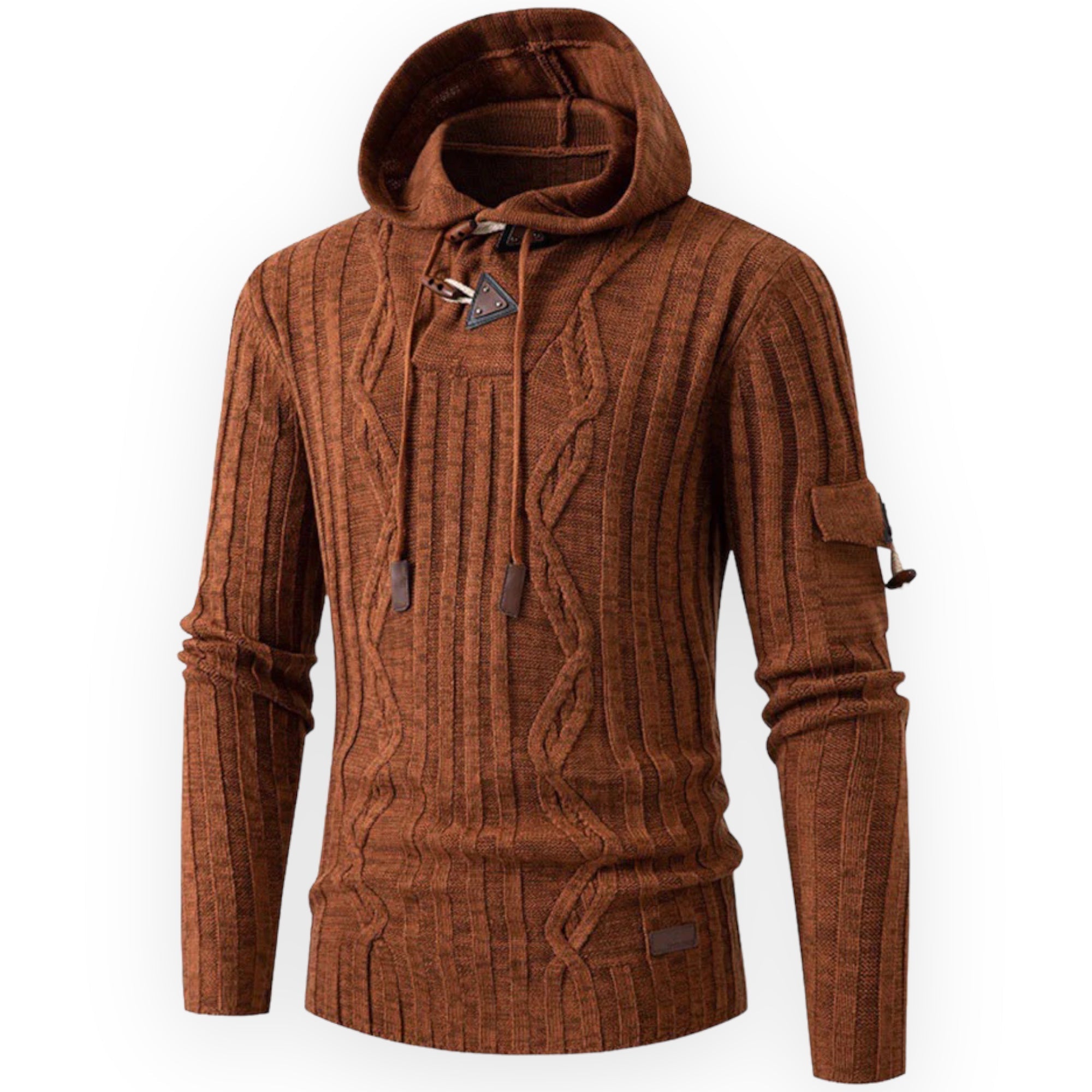 Mubilux Kram Heren Gebreide Trui met Capuchon voor Casual en Actieve Dagen