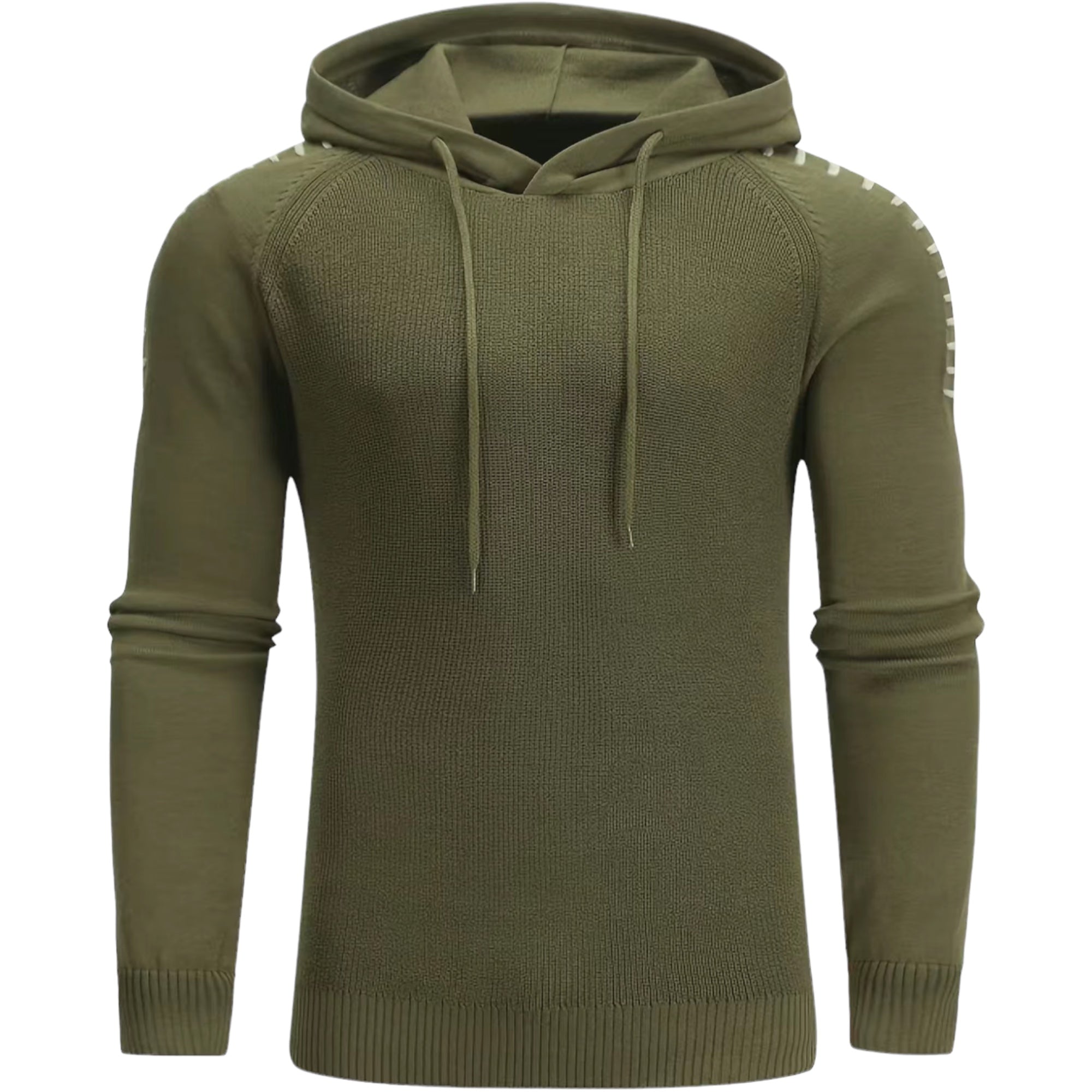Mubilux Polar - Casual Heren Gebreide Hoodie met Raglanmouwen en Strepen voor Herfst/Winter