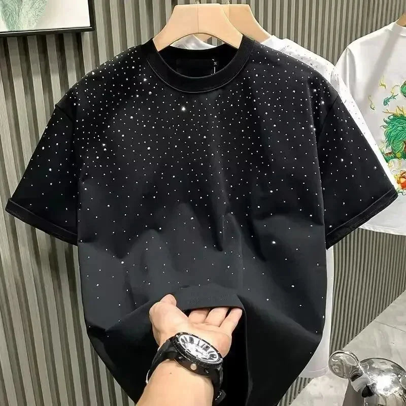 T-shirt Zomer Rhinestone | T-shirt élégant et confortable pour hommes