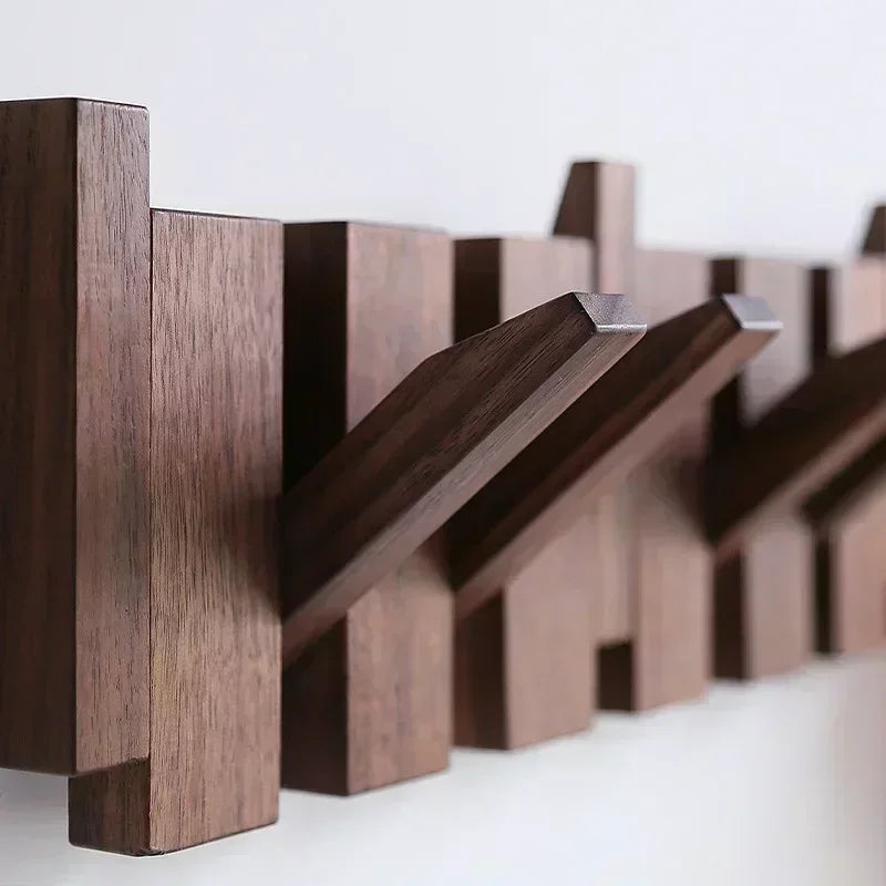 Porte-manteau piano en noyer - Espace de rangement élégant pour votre couloir