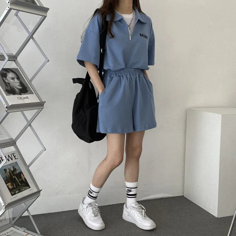 Zomerse Koreaanse Tweedelige Set | Comfortabele en Stijlvolle Mode