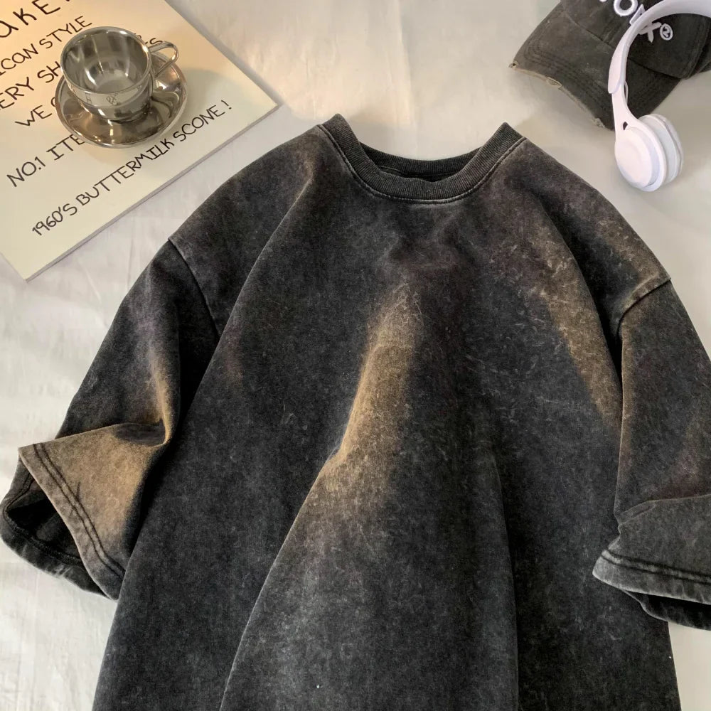 Vintage Katoenen T-shirt Unisex Stijl | Comfort en Mode voor de Zomer