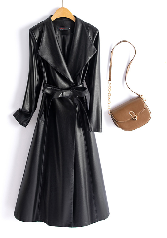 Dalarian | Lange Leren Jas voor Dames – Warm en Elegant