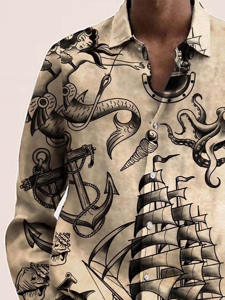 Chemise décontractée pour hommes style marin