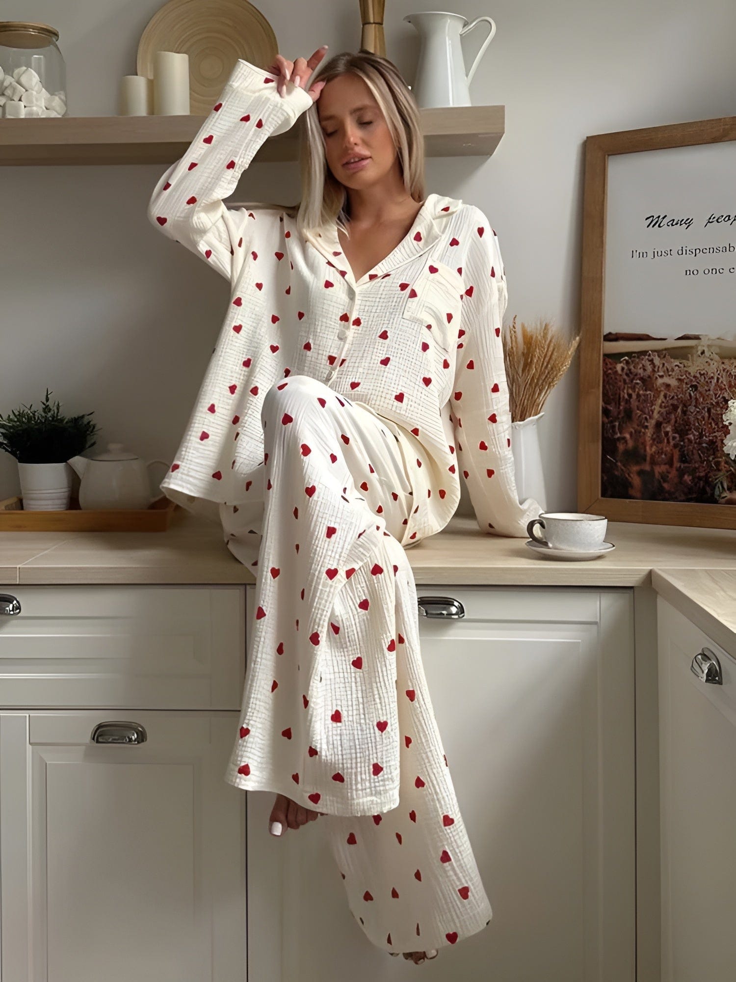 Lola – Zachte Hartjes Pyjama Set Van Ademend Katoen Voor Comfort