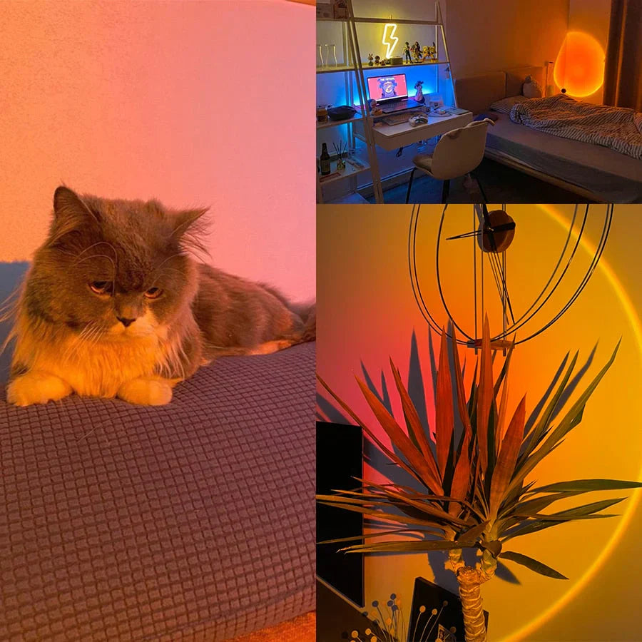 Lampe de coucher de soleil avec 4 couleurs - GlowSphere | Éclairage d'ambiance pour chaque pièce