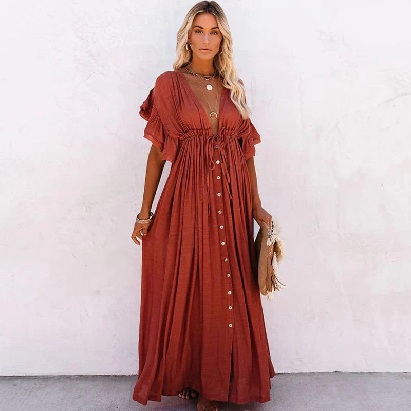 Mubilux Anna Vestido de Playa | Combinación de Algodón y Poliéster 1