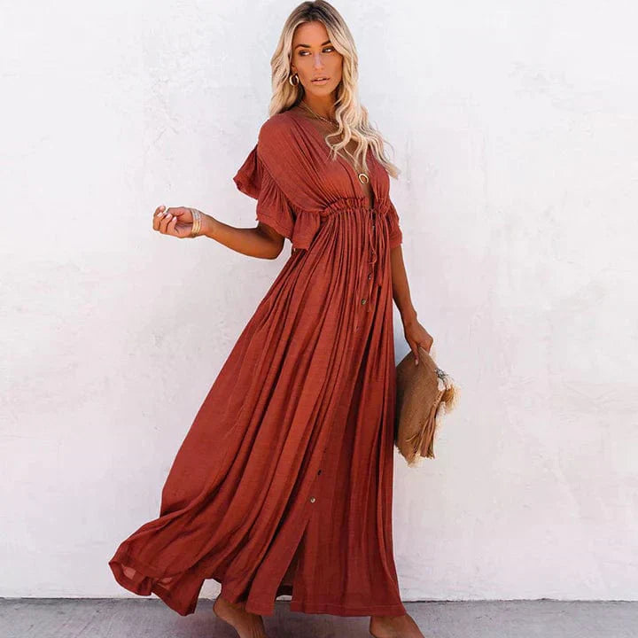 Mubilux Anna Vestido de Playa | Combinación de Algodón y Poliéster 2