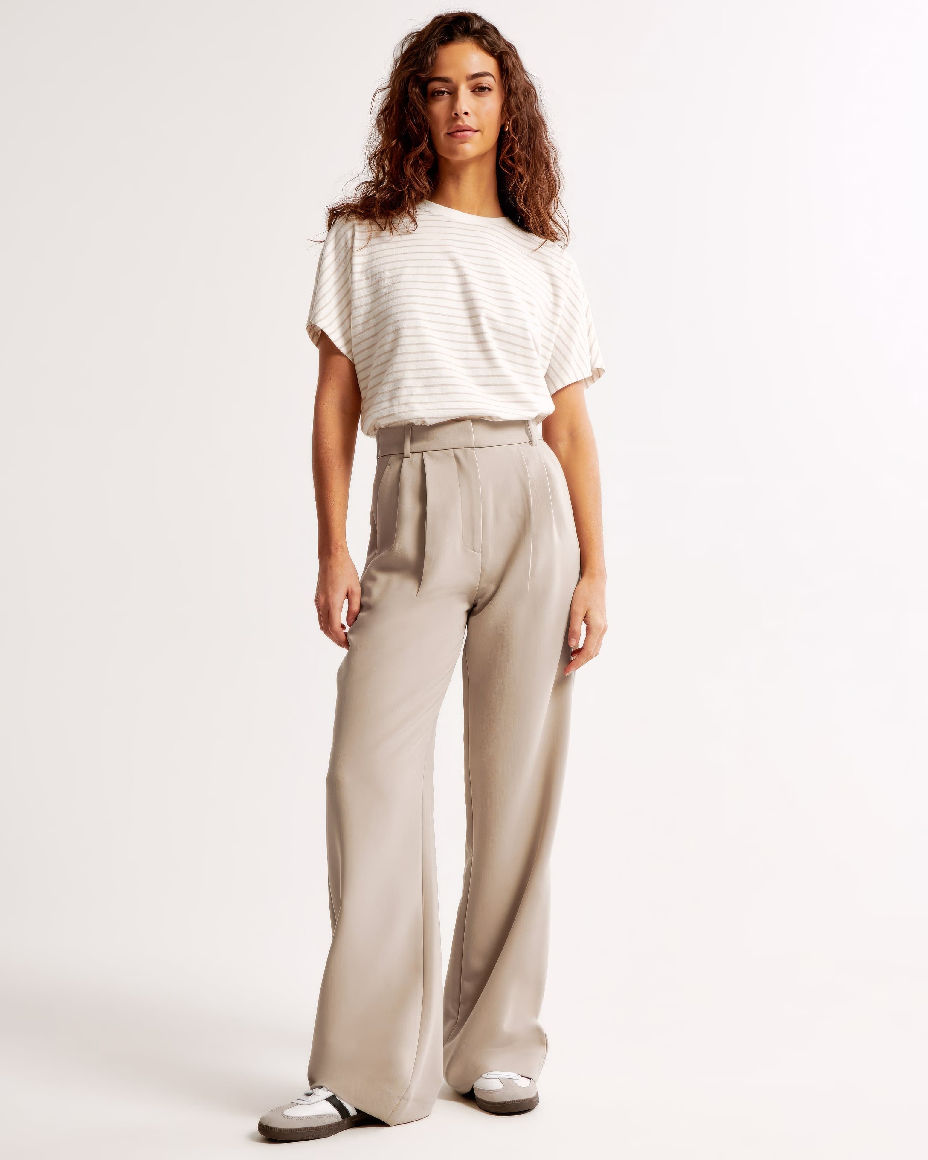 Mubilux Elize - Getailleerde broek met wijde pijpen