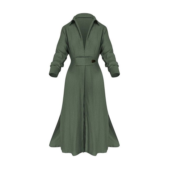 Leona – Elegante jurk met knoopsluiting voor elke gelegenheid Korte beschrijving: